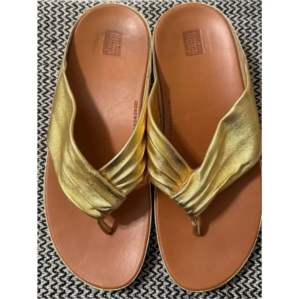 Fitflop Twiss Metallic Gold Open Toe Sandals